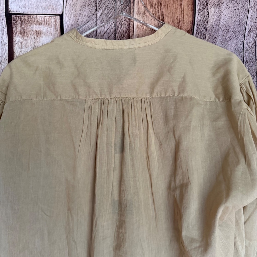 Nili Lotan Blouse Neville Sandstone Cotton Quiet Luxury Peasant Top Small  NWT - Picture 5 of 10